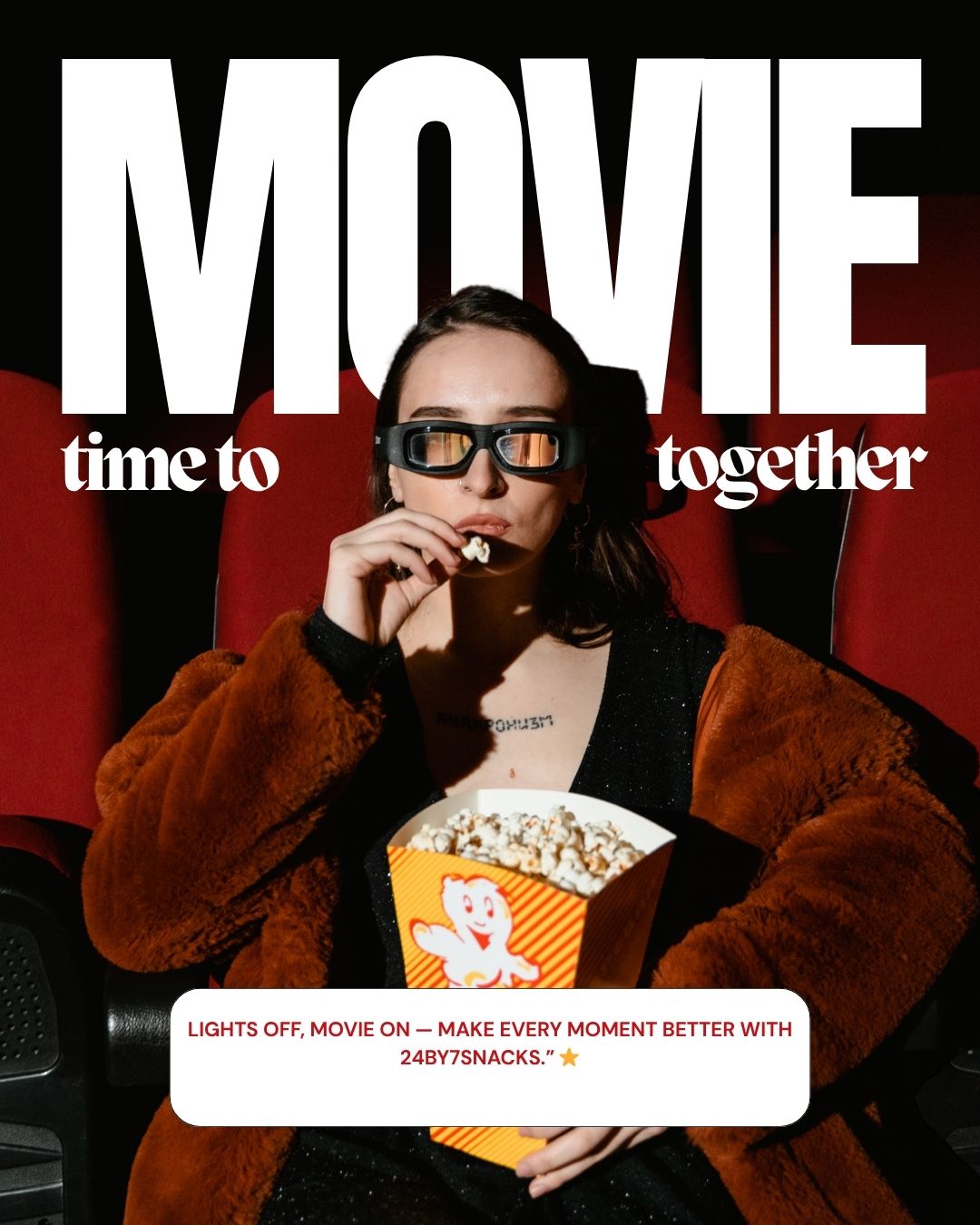 Movie night with 24By7Snacks popcorn